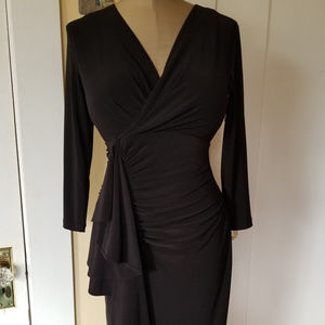 DKNY Black Wrap Dress Small Elegant Business Small